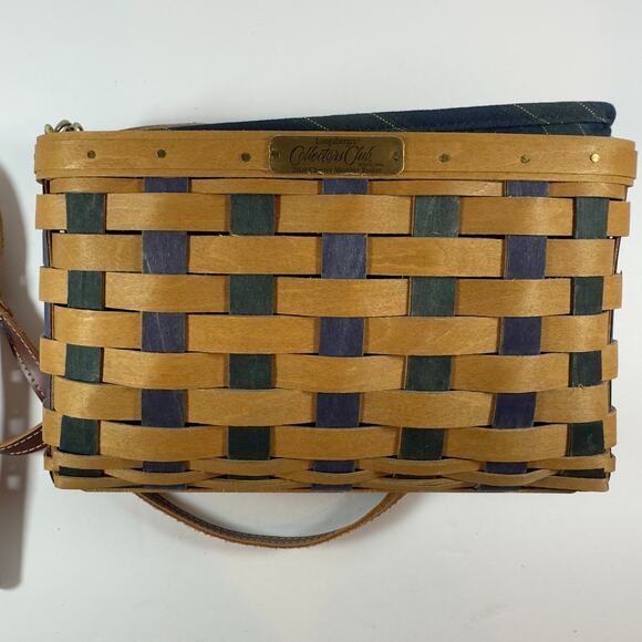 Longaberger Basket/Purse Charter Member 2009 Plastic Liner, and Strap Blue Green - Picture 8 of 11